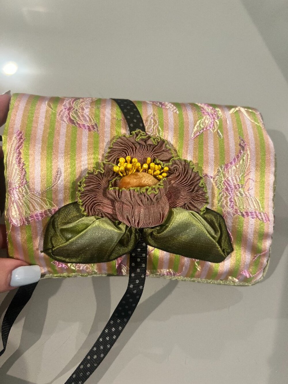 NWT Goody Goody Orchid Silk Jellyroll Jewelry Roll Travel Organizer 8258